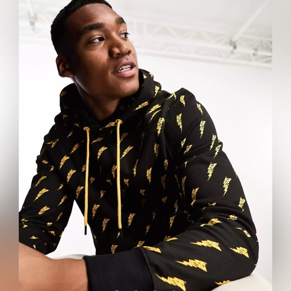WESC‎ Mike Thunder AOP Printed Hoodie Black M NWT IN PACKAGE